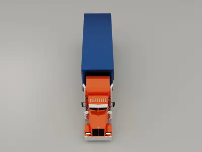 peterbilt 379x 3d model Low-poly 3D model