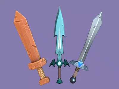 Sword Pack A - Stylized Low-poly 3D model