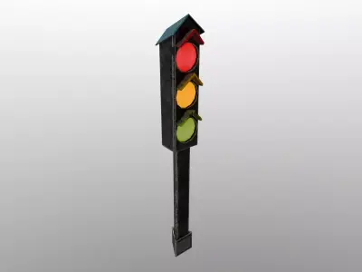 Sci-Fi Traffic Light Low-poly 3D model