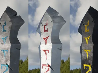 Stylized Rune Swords Low-poly 3D model purchase