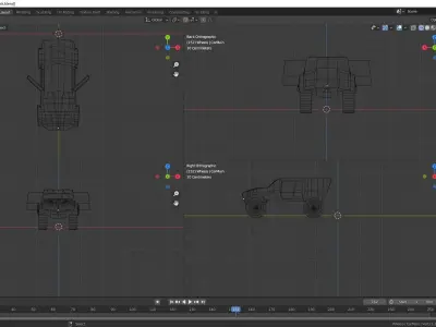 LowPoly Truck car in animation program Low-poly 3D model