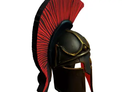 Ancient Greek Spartan Helmet Low-poly 3D model