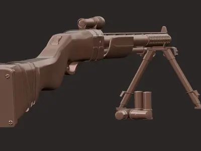 Shotgun Type with Shells 3D model
