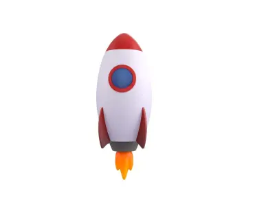 Cartoon rocket 3D model by cartoonobjects