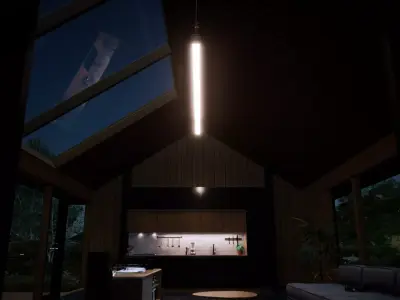 Celling Tube Shape Hanging Lamp Free 3D model