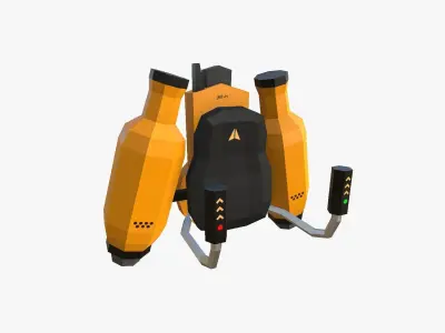 Jetpack Low Poly H01 - SciFi Character Design Low-poly 3D model