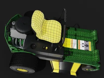 High Poly Riding Lawnmower 3D model