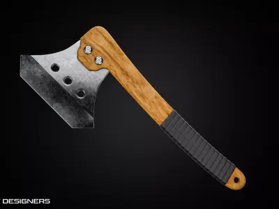 Wooden Axe Low Poly PBR 3D Model Low-poly 3D model