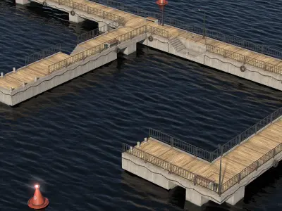 Modular pier 3D model