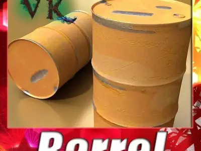 Pallet and Metal Drums High Resolution Textures 3D model
