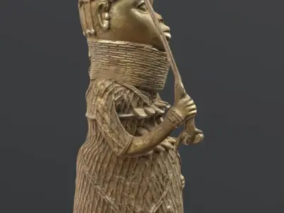 Oba of Benin Statue Low-poly 3D model