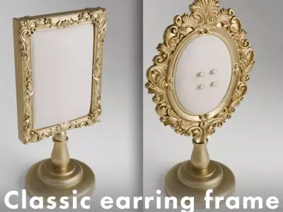 Classical Style Jewelry Display Frames earrings luxury 3D model