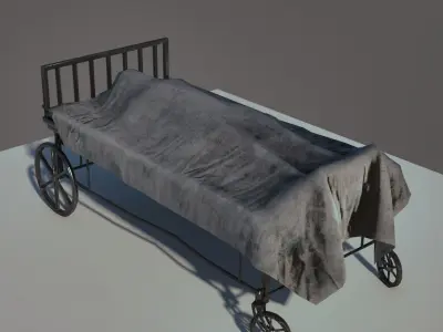 old bed Low-poly 3D model Low-poly 3D model