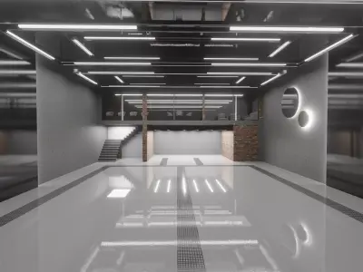 Warehouse loft 3D model 2