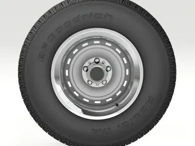 VINTAGE WHEEL AND TIRE 8 3D model