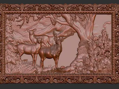deer panel 3D print model