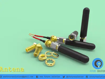 Antena telecommunication cable connectors Free 3D model