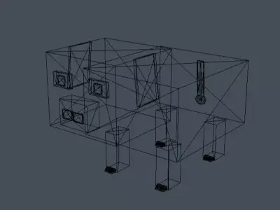 Cute Voxel Pig - Low Poly Blocky Farm Animal Low-poly 3D model