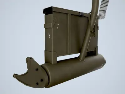 Machine Gun M-60D With Helicopter Mount Low-poly 3D model