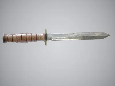 Knife two swords Low-poly 3D model