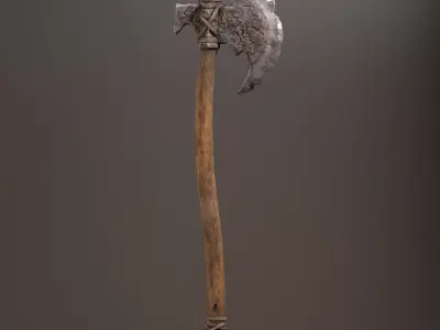Battle Axe 3D model 7