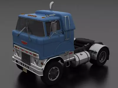 H-Series HD-950 Semi Truck Sleeper Cab 1961 Low-poly 3D model