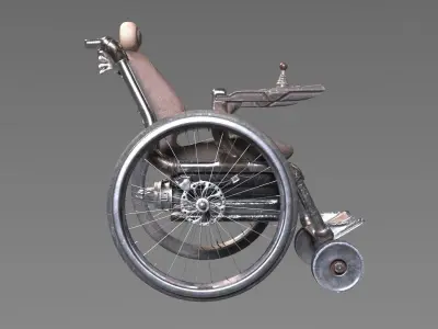 Wheelchair wooden 3D model