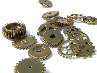 Cog Gear Clockwork Machinery Collection - 18 Pieces Low-poly 3D model