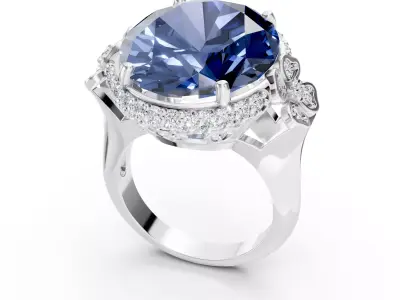 Sapphire Antique Ring 3D print model