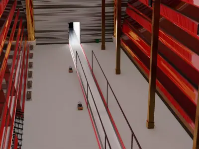 Sci-Fi Interior Environment - High-Speed Rail Low-poly 3D model