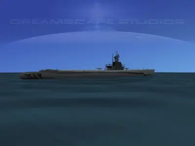 Balao Class Submarine USS Icefish SS343 3D model