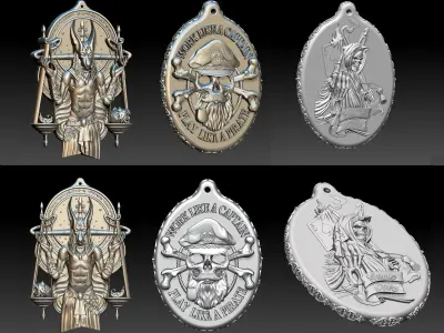 HM Skull Anubis Keychains Collection 3D Model Pack