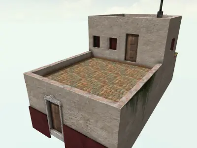 Old High-Quality 3D Colonial House Low-poly 3D model 3