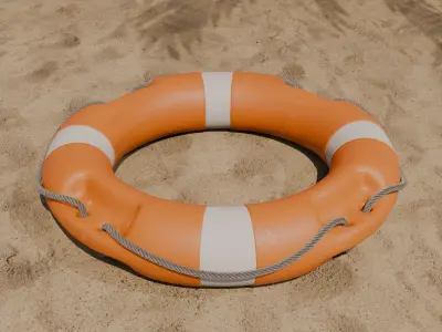 Lifebuoy Ring Life Preserver Low-poly 3D model