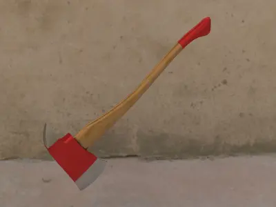 Fire axe Low-poly 3D model shop