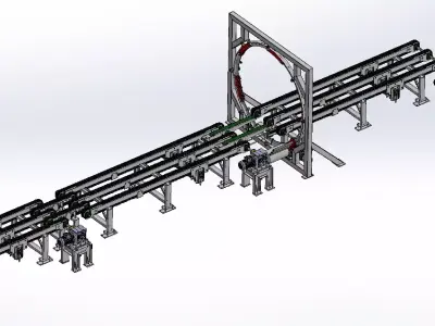 Stretching Station all system 2000 mm 3D model