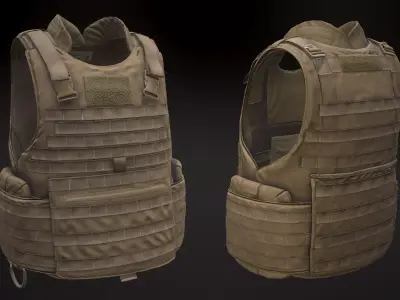 Improved Modular Tactical Vest Low-poly 3D model