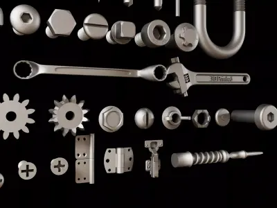 Industrial Fasteners Hardware And Mechanical Component Set 3D model