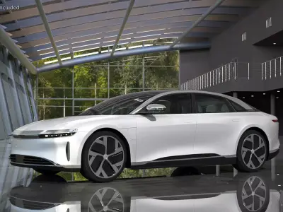Electric Luxury Sedan Lucid Air Rigged 3D model