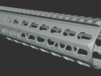 AR-15 KAC URX4 85Inch KeyMod Handguard Low-poly 3D model