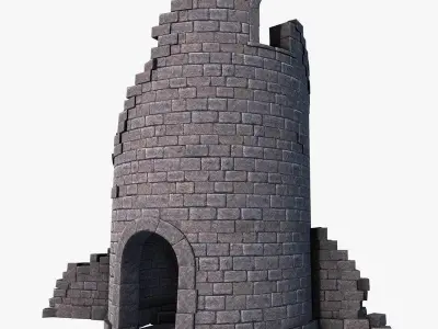 Ruined Tower Low-poly 3D model