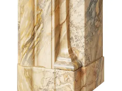 Antique Louis XIV Style Fireplace Mantel in Marble 3D model