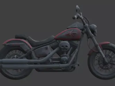 Demon-Possessed Gothic Chopper 3D Model Low-poly 3D model