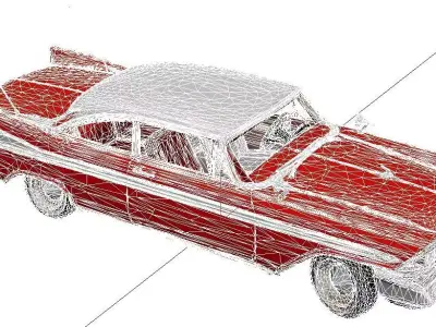 1958 Plymouth Fury Classic Vintage Car Partial Interior 3D model