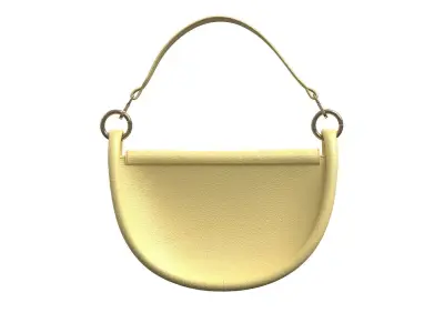 Yellow Leather Flap Bag 3D model