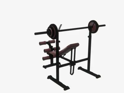 Highly detailed Chest Inclined Bench Gym Machine PBR 3D model