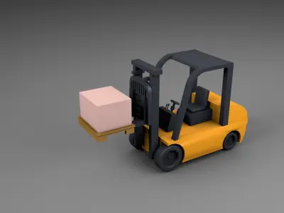 Fork Lift - Low Poly  Low-poly 3D model
