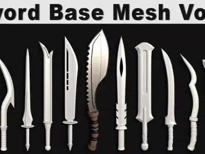 Sword Base Mesh Vol 3 Low-poly 3D model