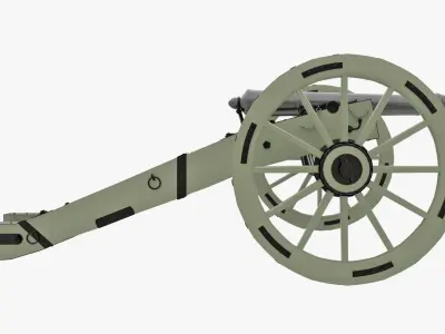 Old Six Pounder Cannon 3D model