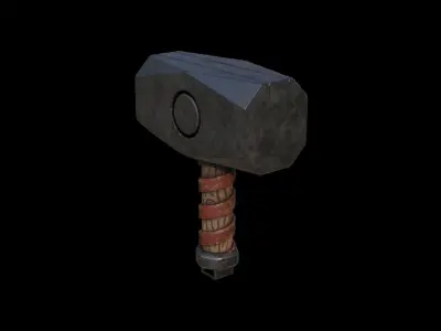 Game-Ready Hammer Model Low-poly 3D model